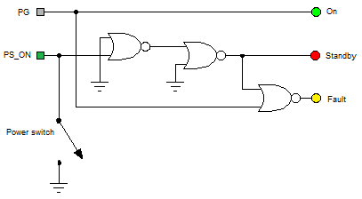 Power supply schematic with NOR gates only Power supply schematic with NOR gates only