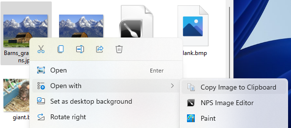 Copy Image to Clipboard shell context menu